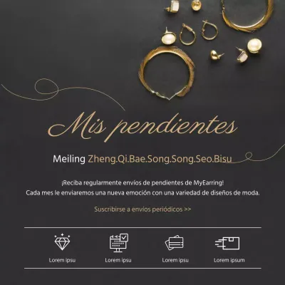 Pendientes acento foto negro con entrega recurrente