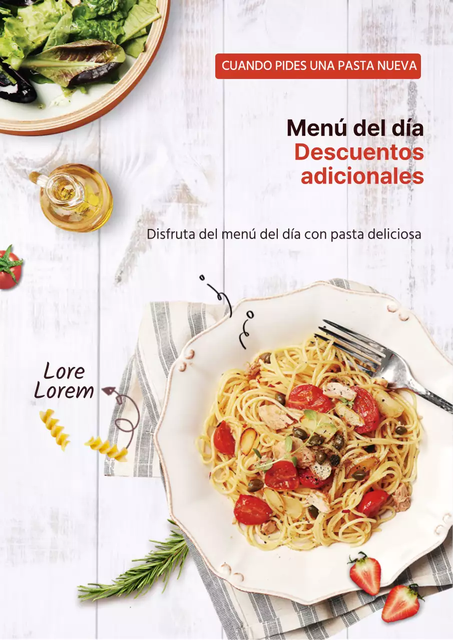 Restaurante de ensalada de pasta Webposter