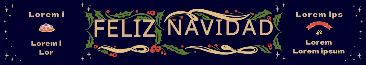 Ilustración de corona oscura Banner de Navidad