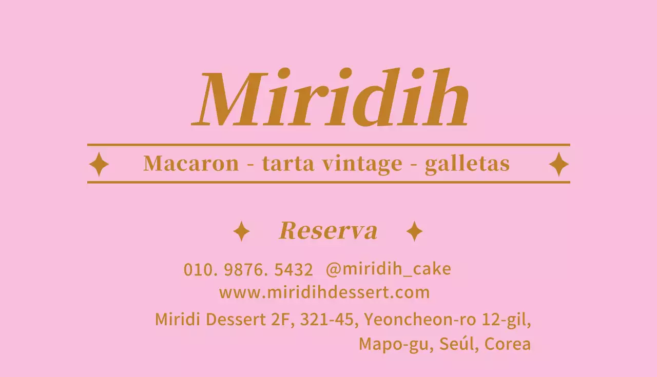 Tarjeta de visita de cafetería de postres