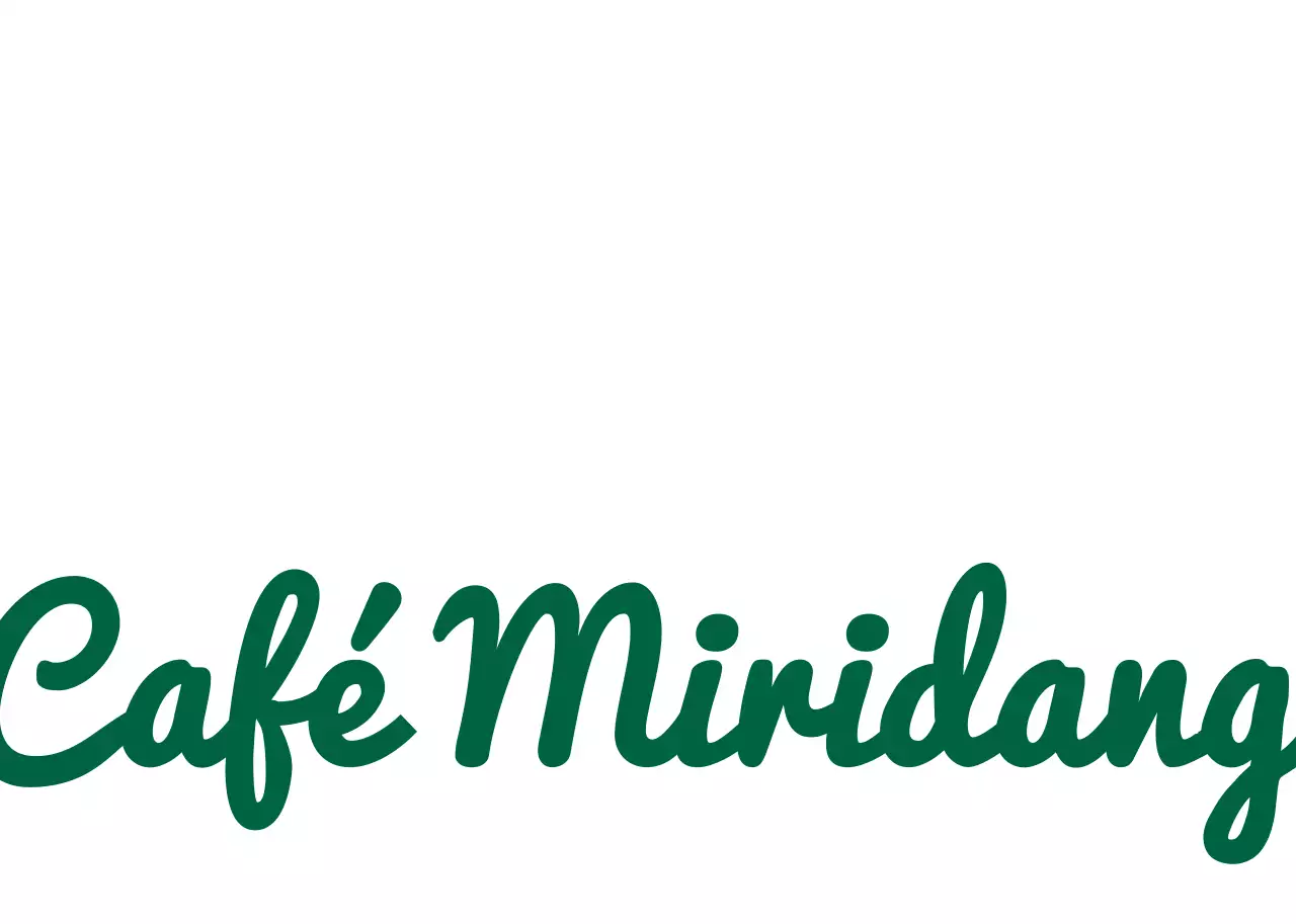 Letra verde y bonito logotipo ilustrado de una cafetería