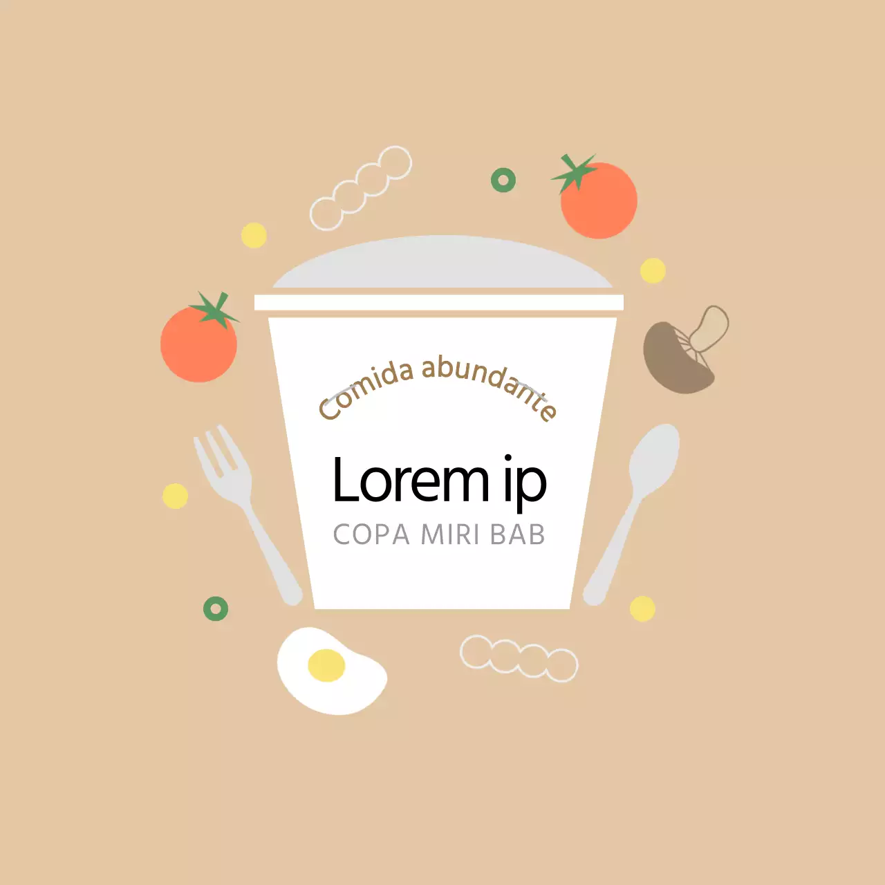 Pegatinas Bento Beige Cute Cupcake