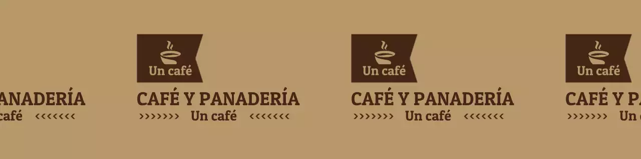Logotipo de cafetería de estilo sencillo en marrón claro y marrón