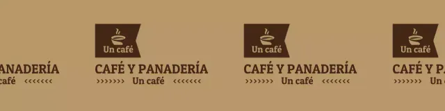 Logotipo de cafetería de estilo sencillo en marrón claro y marrón