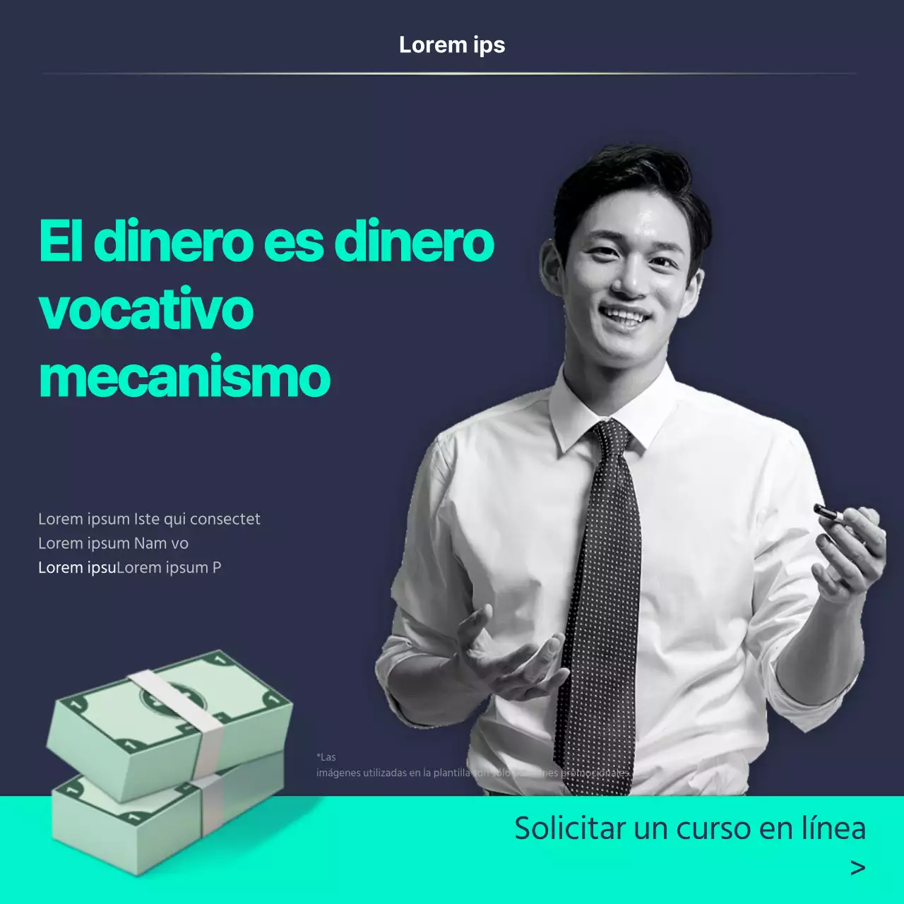 Navy Mint Neat Social Principiante Educación Financiera TarjetaNoticias