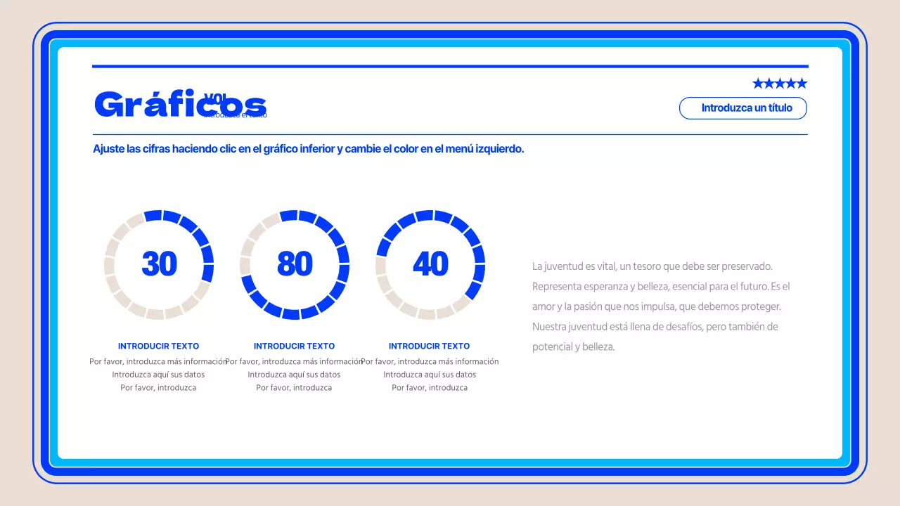 Sencilla infografía en forma de donut en azul