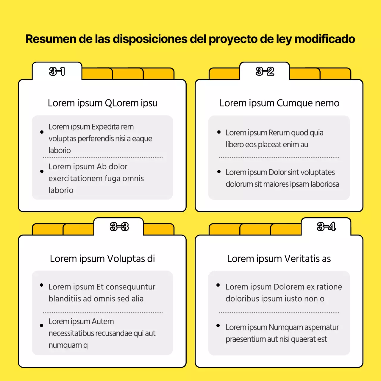 Ilustración amarilla Concepto Modificación de la Ley del Trabajo Guía de la Ley de Igualdad de Género
