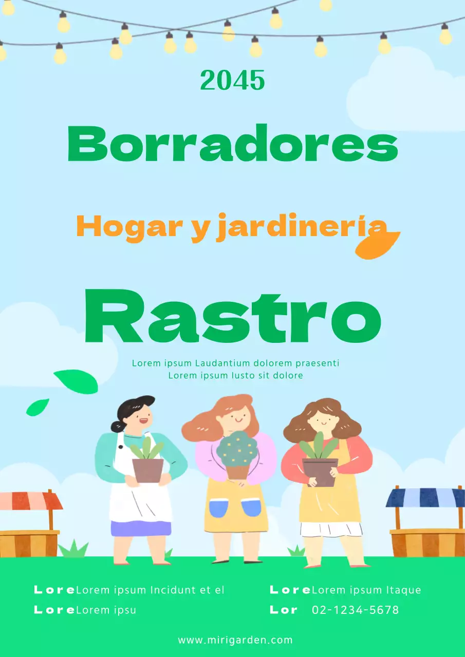 Verde lima lindo ilustración casa jardín mascota mercado de pulgas cartel