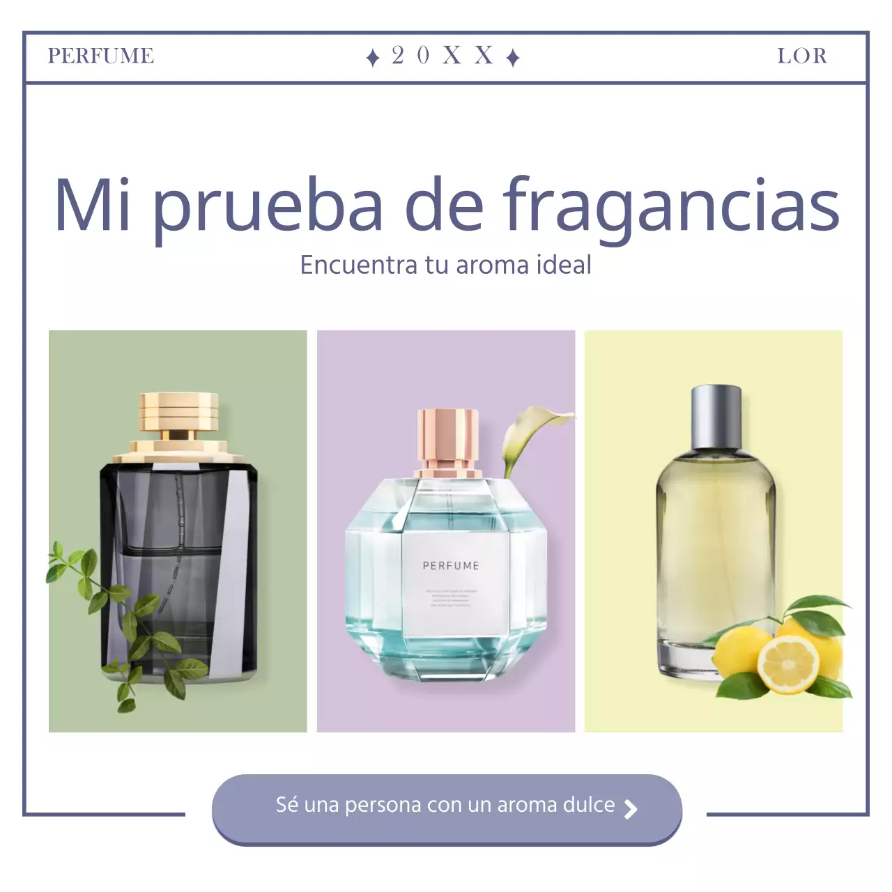 Tarjeta de prueba de perfume personalizada y sencillaDiseño de noticias