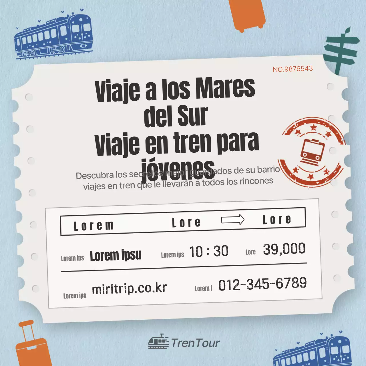 Promoción de los viajes en tren con billetes antiguos de color gris claro
