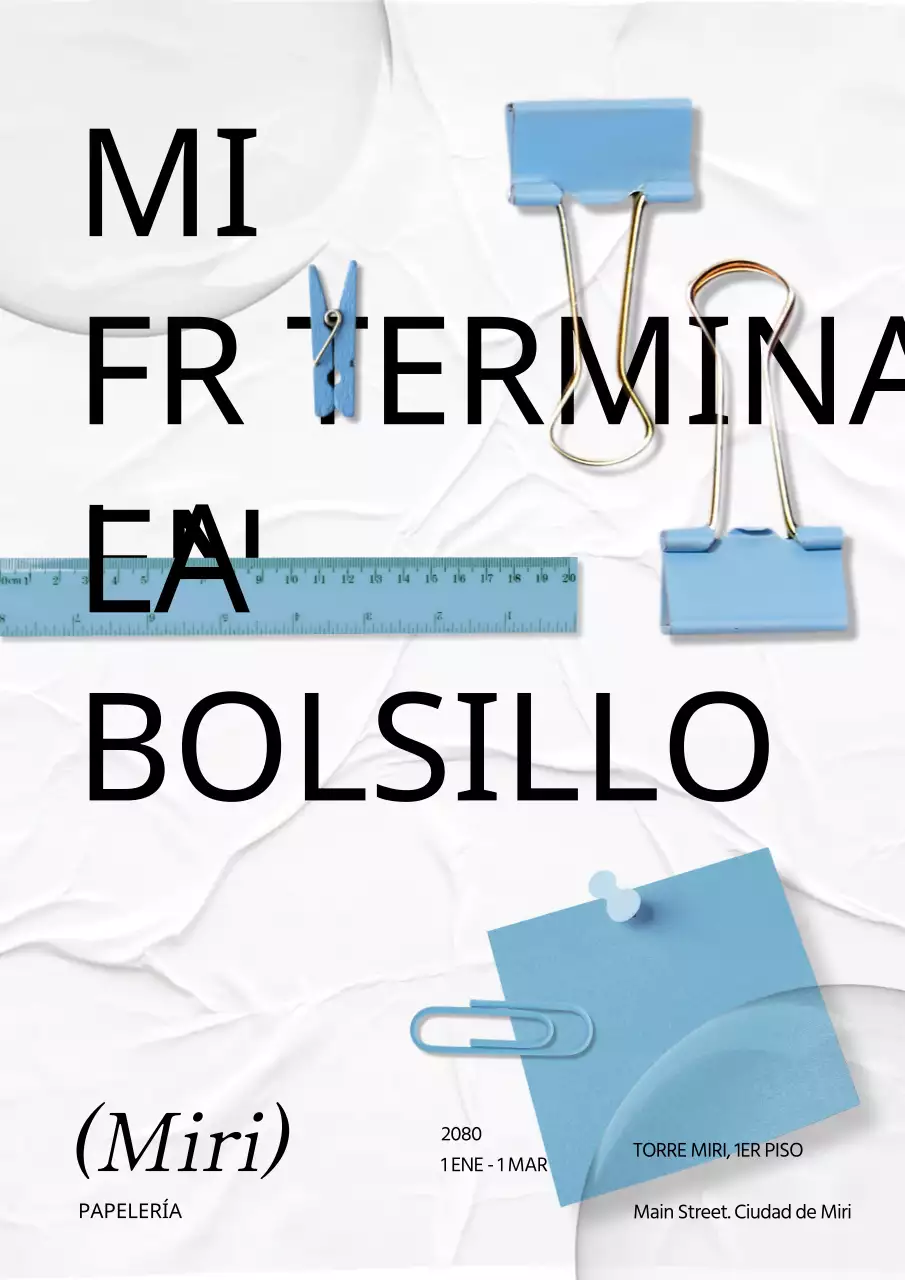 Artwork papelería guía de la tienda con el concepto de texto moderno azul claro