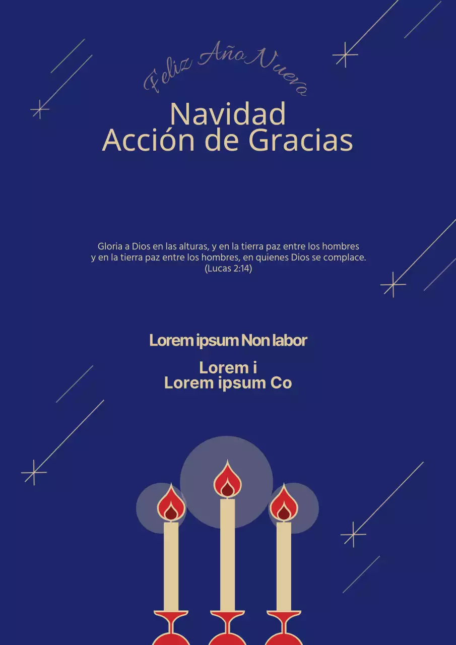 Elegante webposter promocional de eventos navideños en azul y dorado