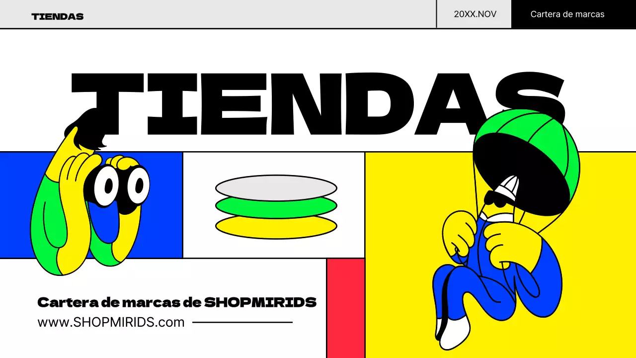 Ilustración pop concepto cartera de marca en colores fluorescentes