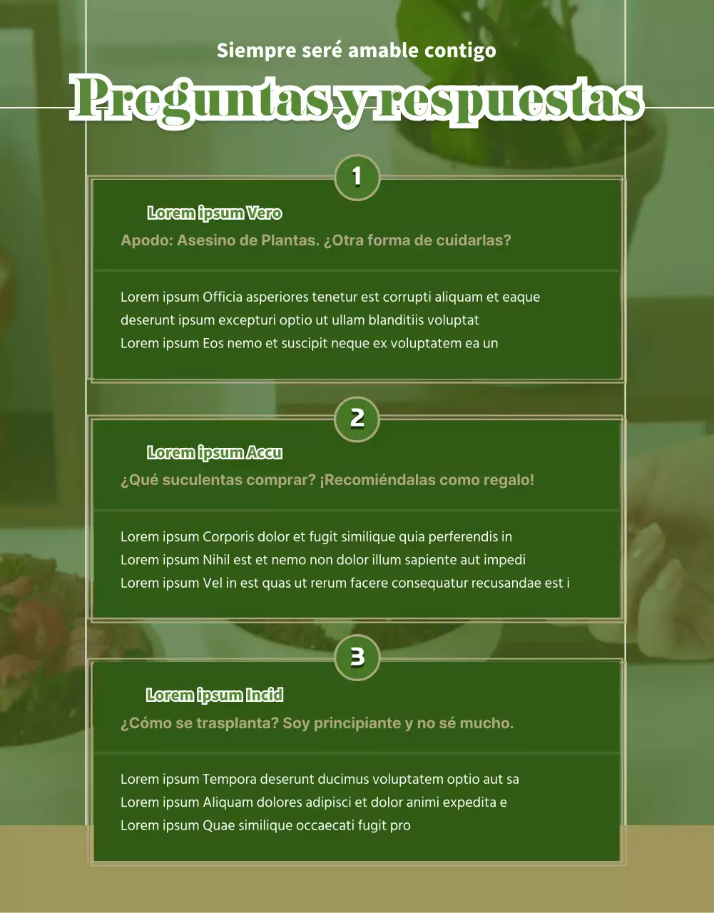 Suculentas verdes y beige detail page