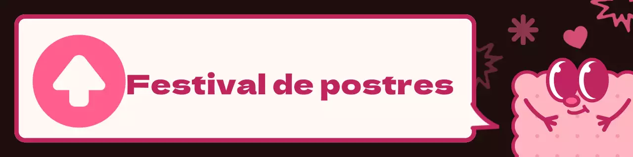 Combinación de colores marrón y rosa Simpáticos personajes de galletas y bocadillos estilo ilustración Cómo llegar a la fiesta de los postres