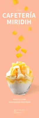 Pancarta rosa sencilla de agua helada de mango para una cafetería