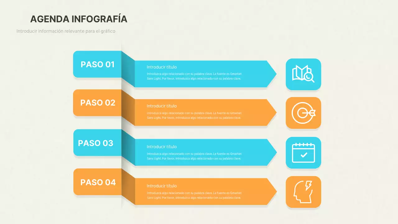 Agenda con concepto de sombra tridimensional naranja y azul claro