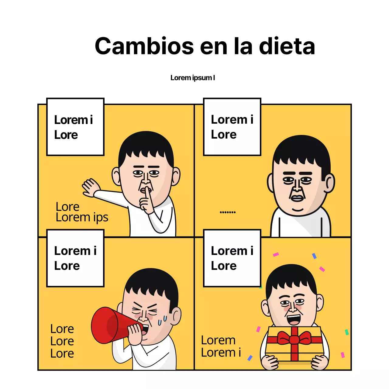 Banners de dibujos animados con divertidas ilustraciones de citas graciosas sobre dietas