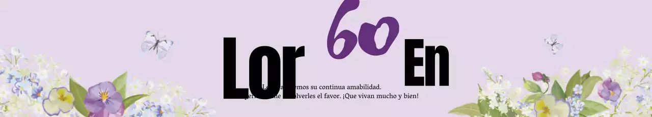 Las letras ilustradas en púrpura destacan una fiesta oriental de bienvenida a casa