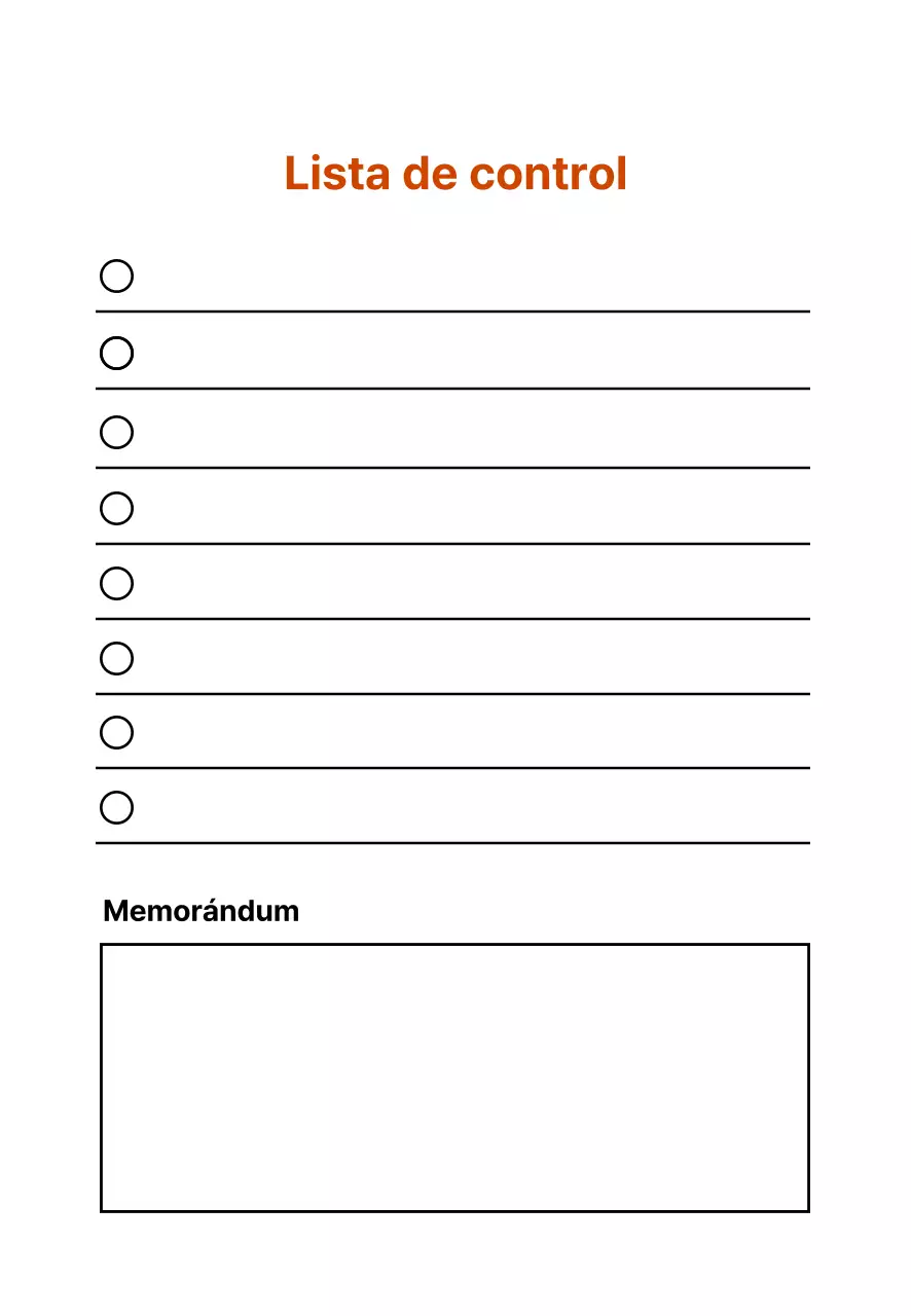 Línea blanca simple lista de control