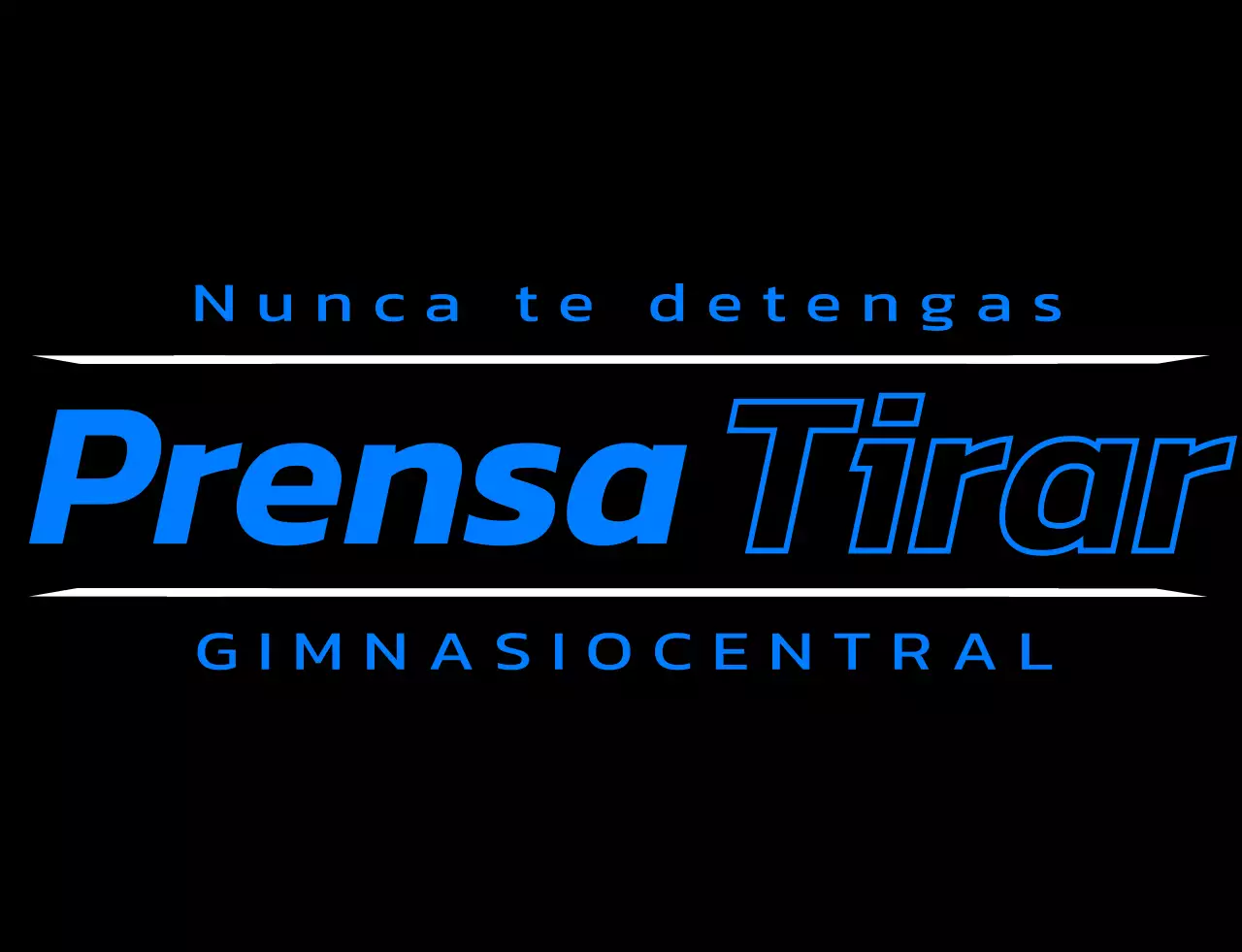 Un diseño exclusivo para socios con el logotipo del gimnasio en azul y negro y texto relacionado con el entrenamiento.