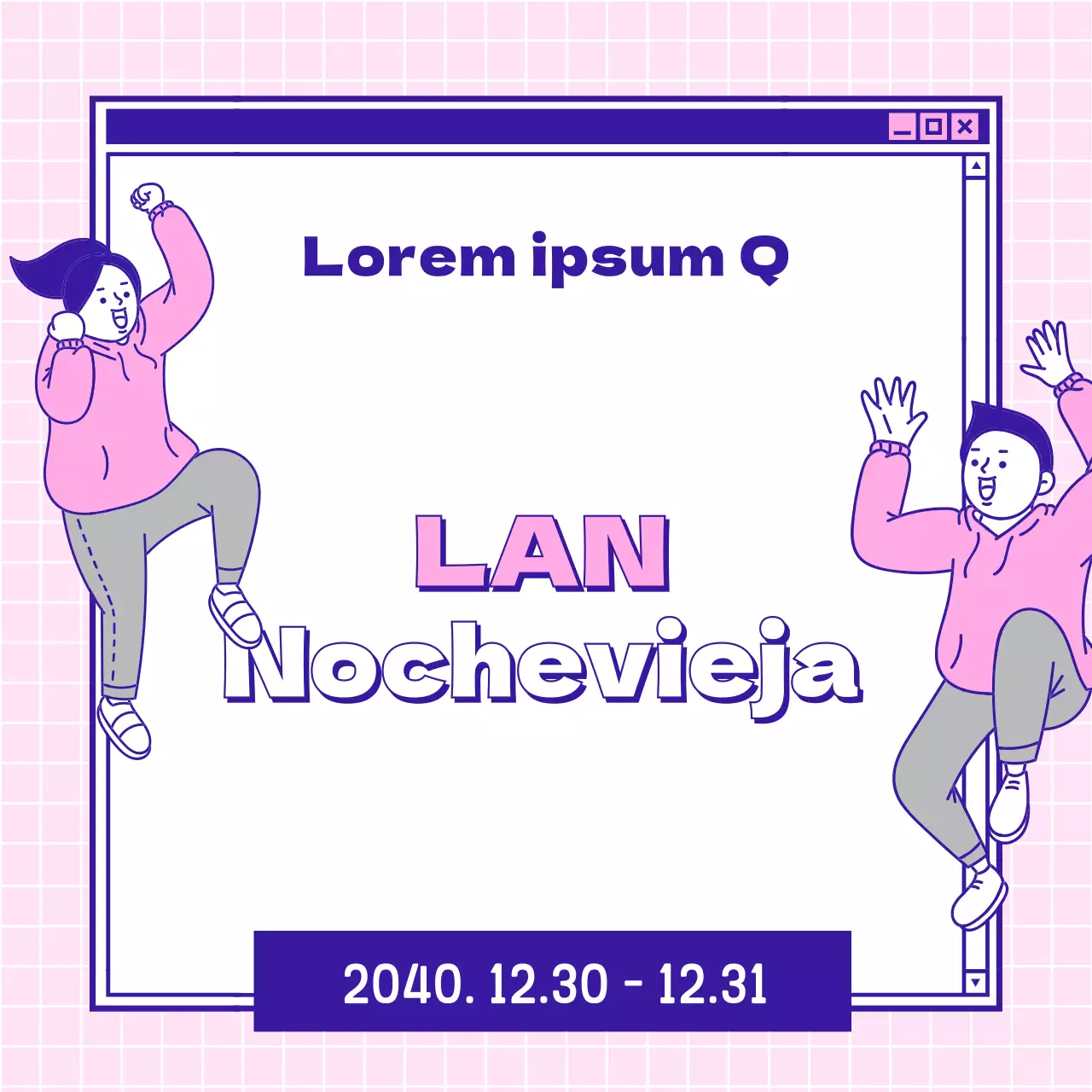 Line Illustration's Online Window Pink Lansun New Year's Event