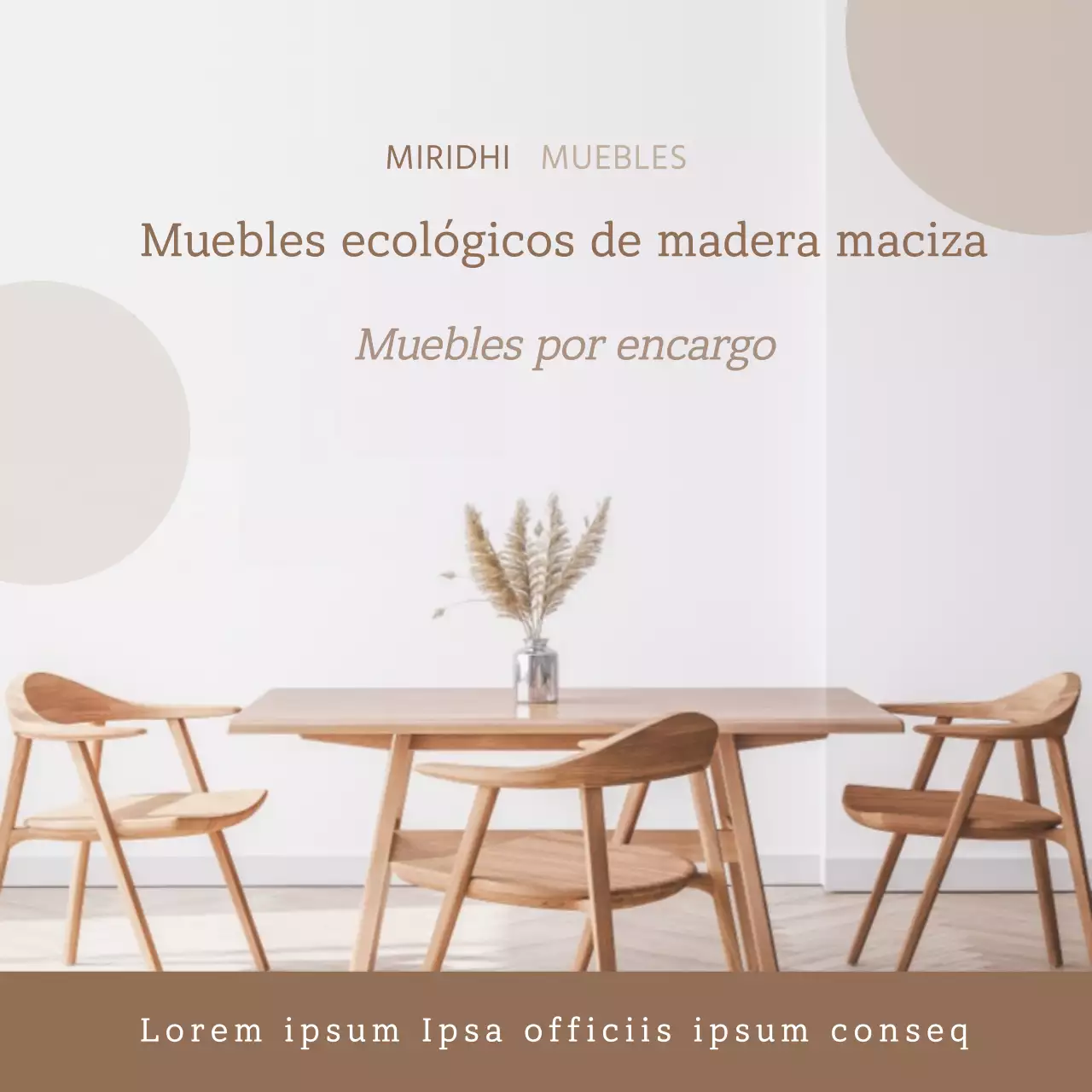 Beige Muebles ecológicos Muebles de madera maciza Mesa de comedor de madera maciza Comedor sensible Mesa de comedor de madera natural