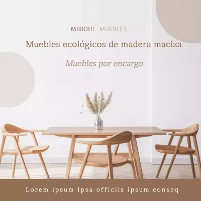 Beige Muebles ecológicos Muebles de madera maciza Mesa de comedor de madera maciza Comedor sensible Mesa de comedor de madera natural