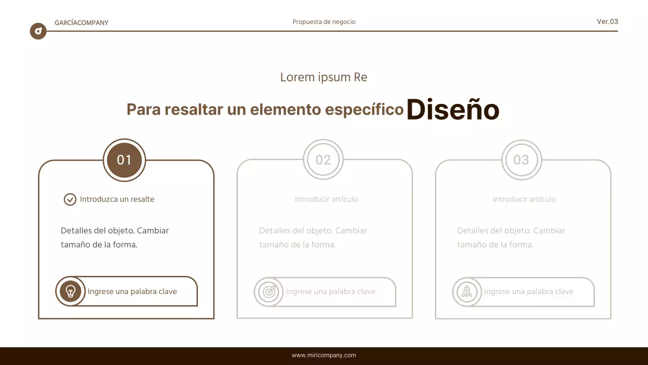 Informe de resaltado de texto sencillo en marrón y blanco