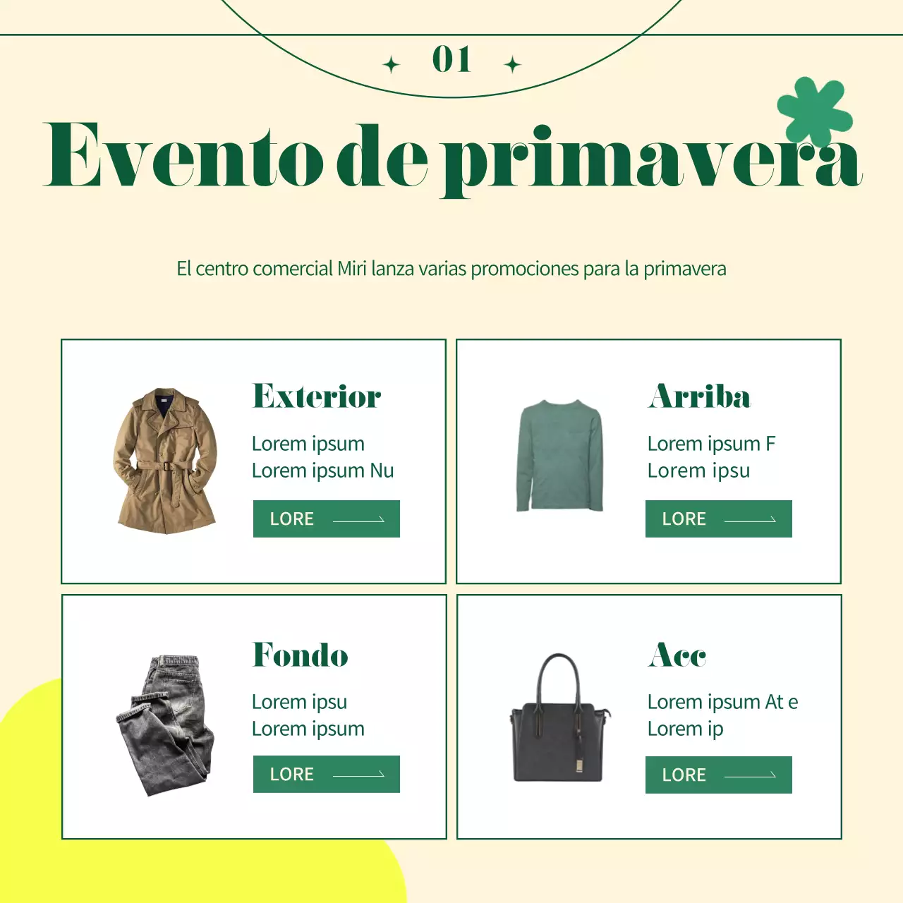 Un evento primaveral en un centro comercial verde y fresco