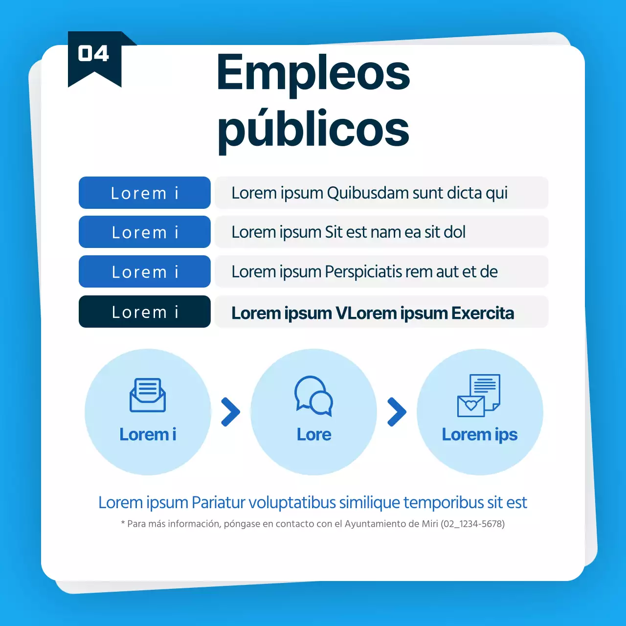 Contratación de empleos a tiempo parcial en oficinas gubernamentales azules y celestes