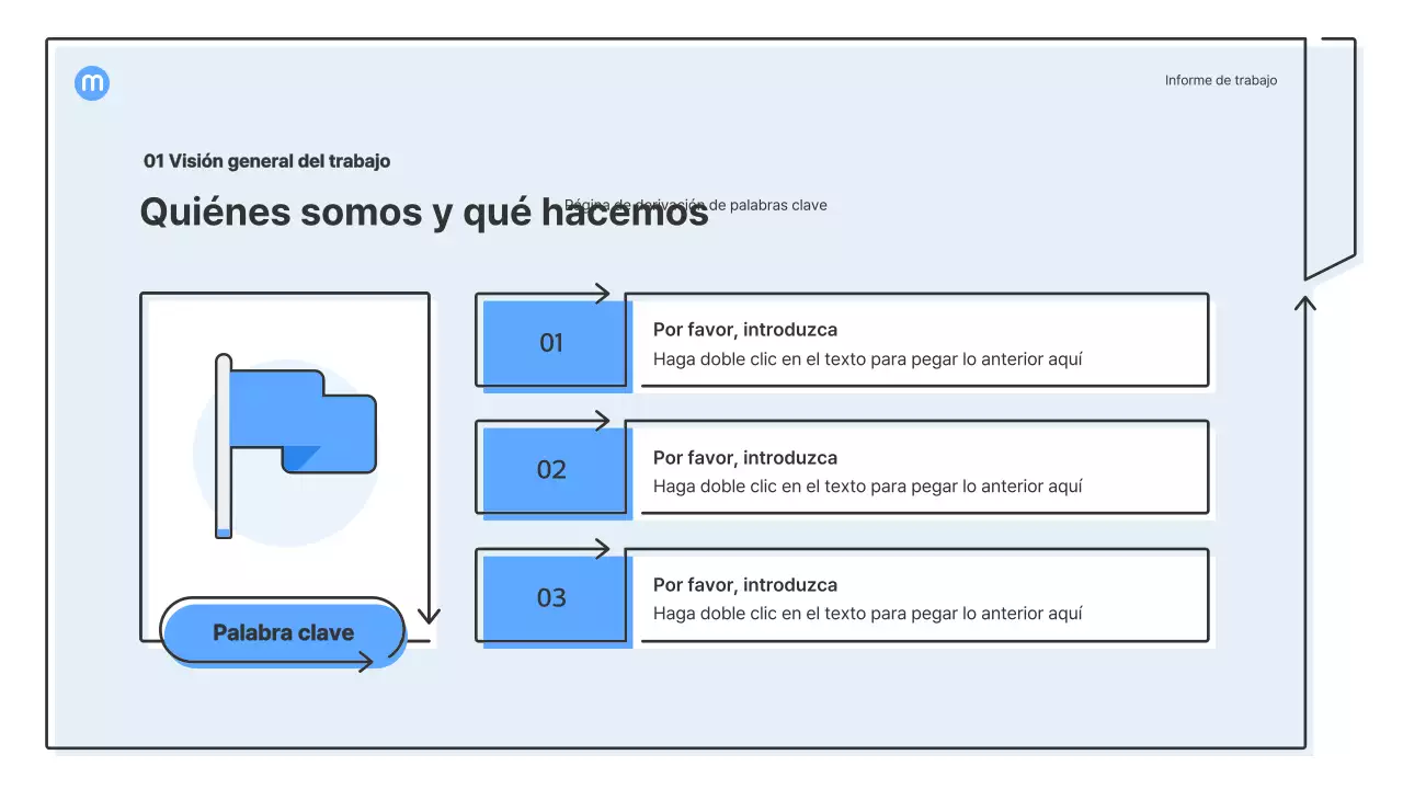 Formas de puntos con flechas azul claro kit de presentación empresarial