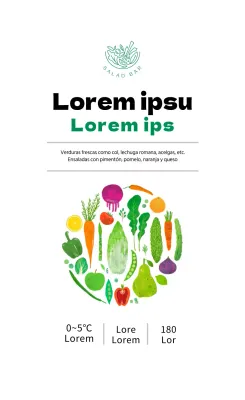 Ilustración abstracta etiqueta de ensalada