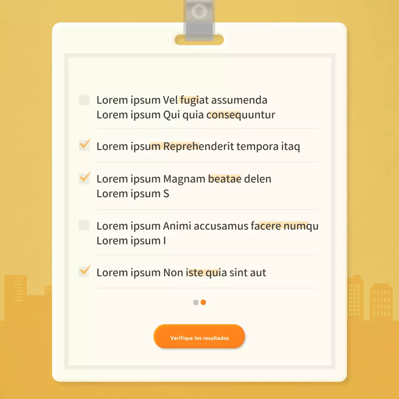Lista de control a nivel de trabajador con el concepto de tarjeta naranja de empleado
