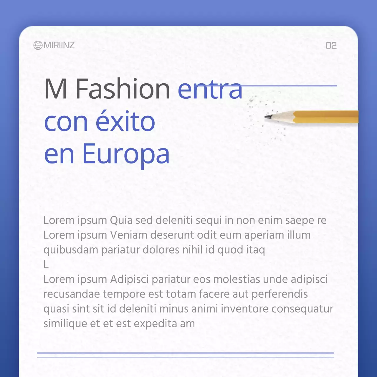 Tarjeta con textura de papel en azul y grisConcept NewsClipping