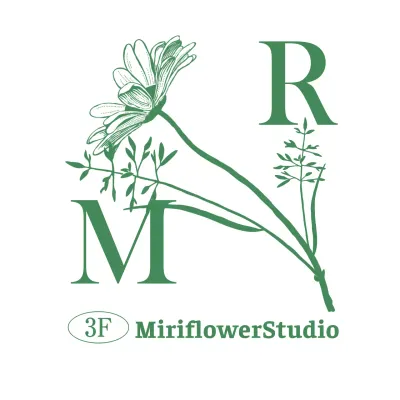 Florista con ilustración de flor verde