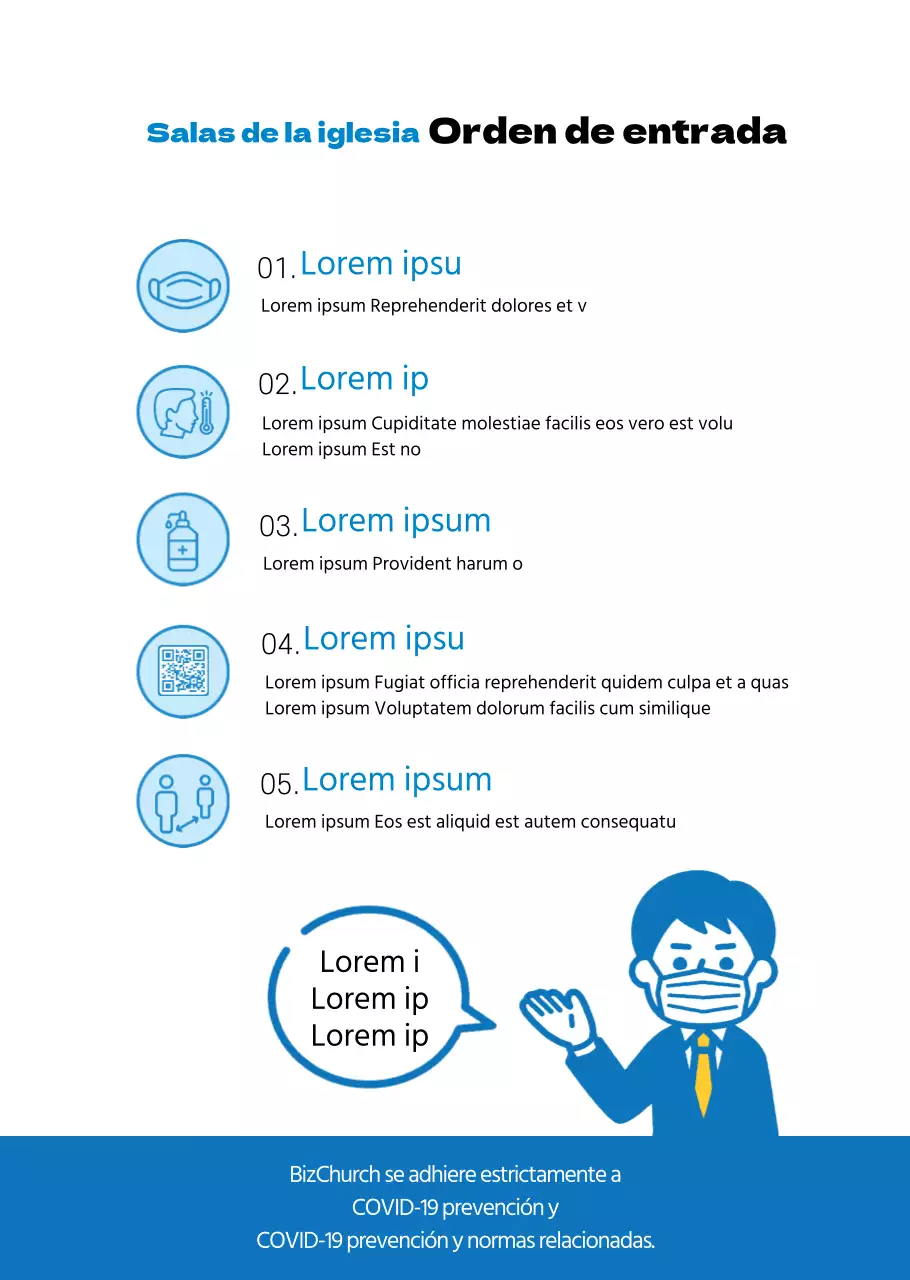 Entrada de la iglesia en estilo básico azul