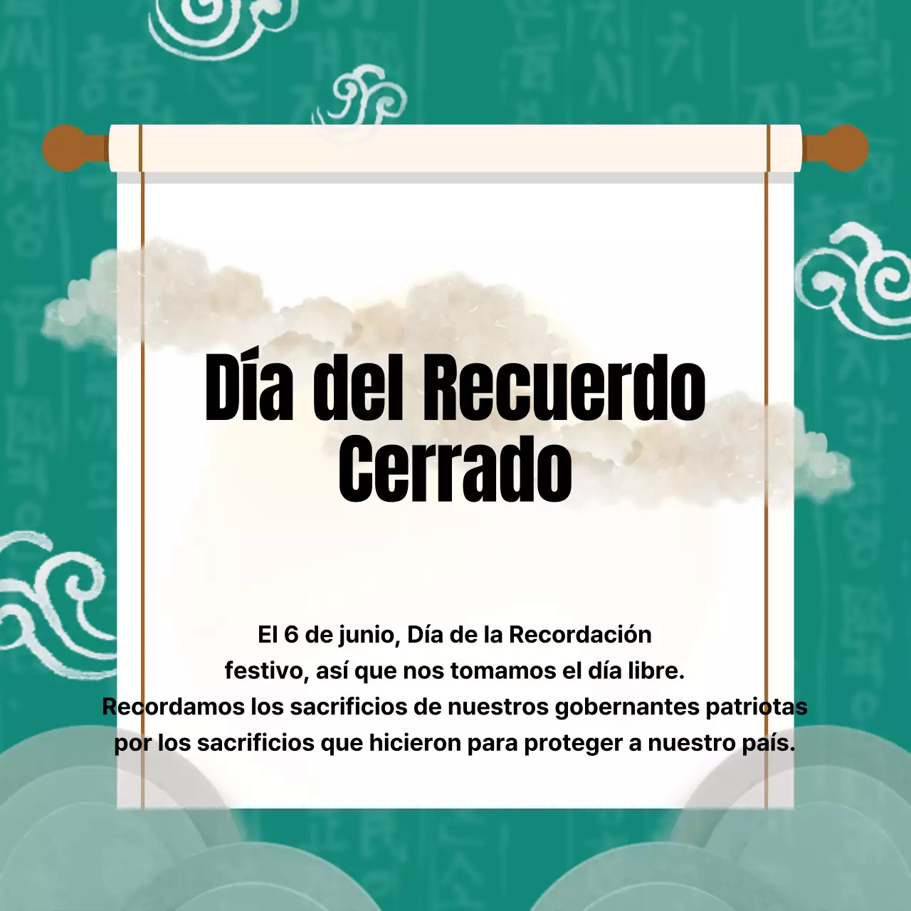 Anuncio del Día del Recuerdo con una ilustración tradicionalista turquesa de una huella de pie