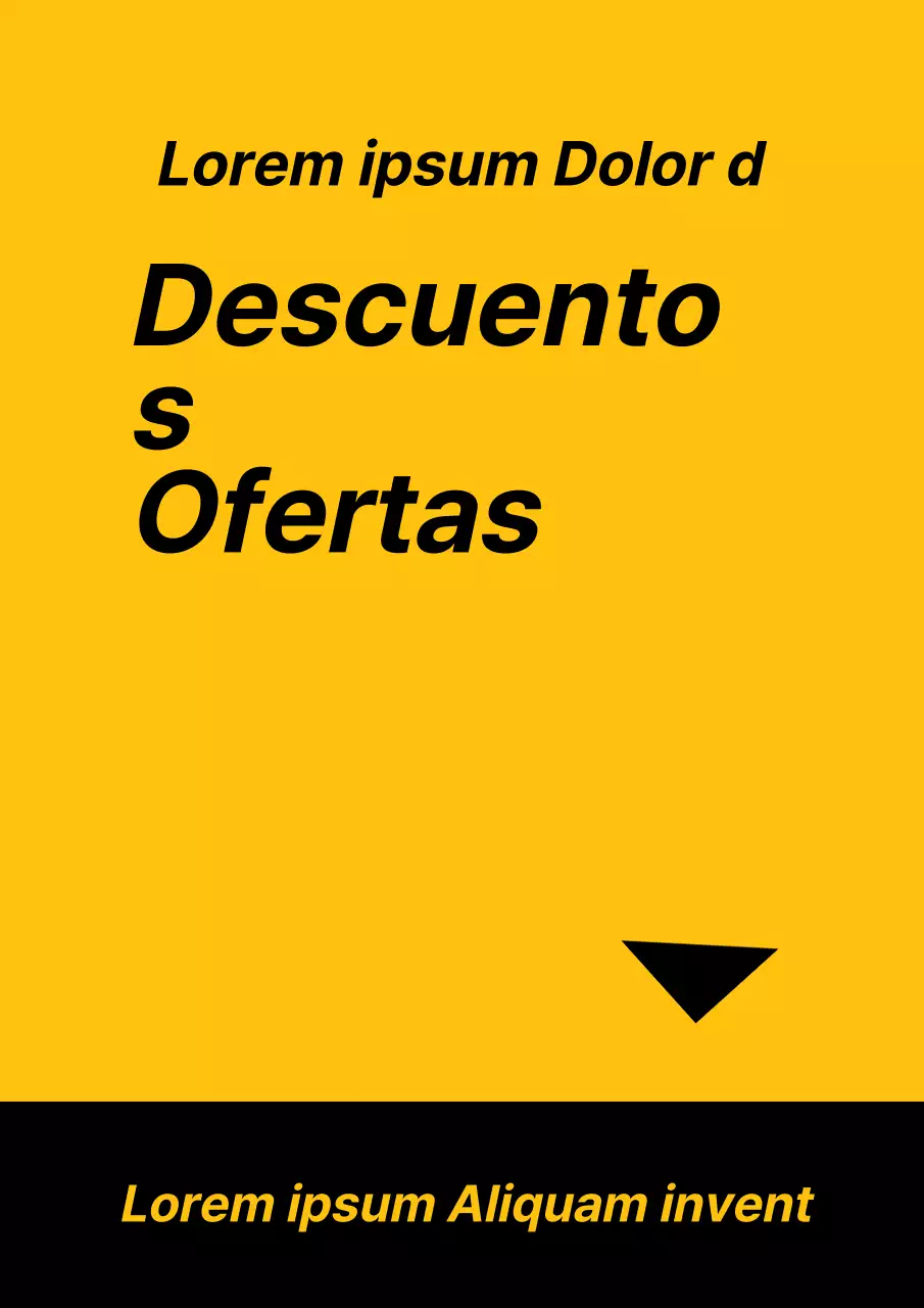 Un sencillo folleto amarillo y negro para promocionar una venta con descuento