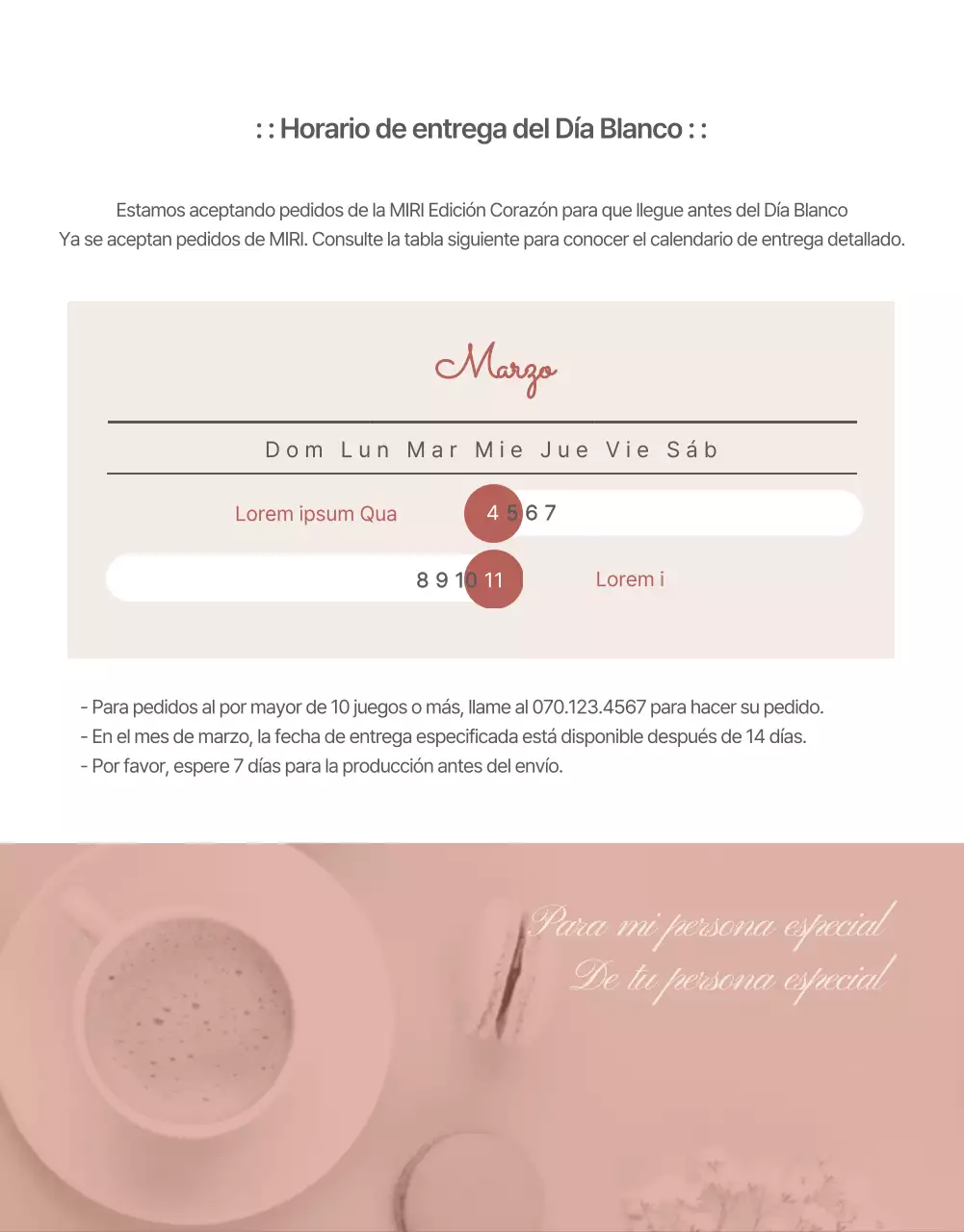 Macarons modernos para el Día Blanco en rosa y beige Resumen del producto