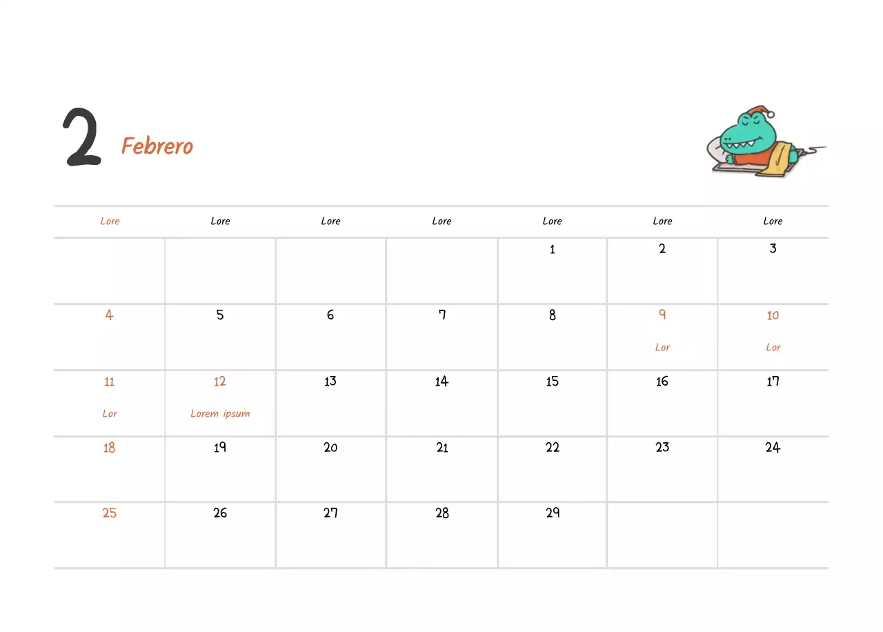 Un calendario con un bonito concepto de ilustración de Argo