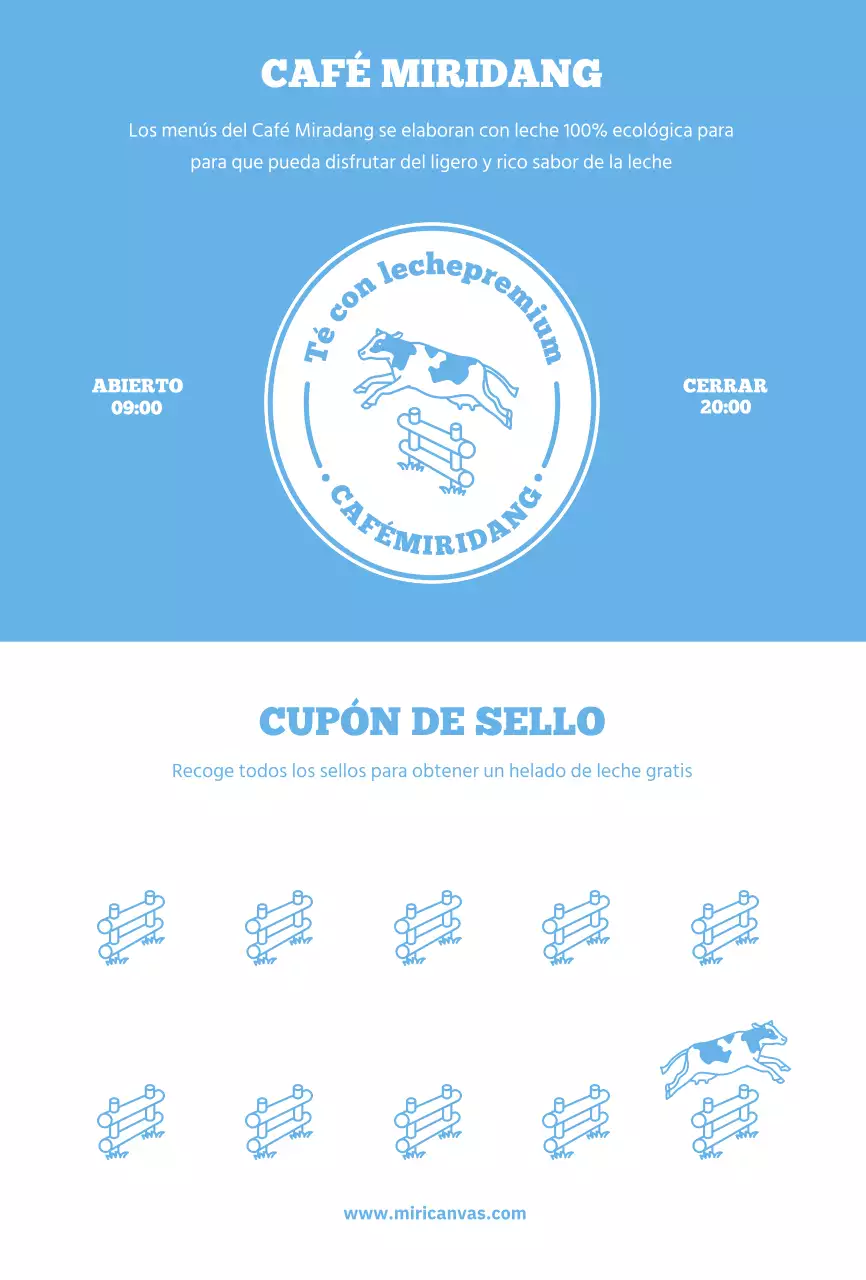 Azul claro lindo café ilustrado tarjeta postal sellada con sellos