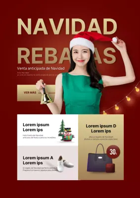 Promociona una venta navideña con una foto tuya con un gorro rojo de Papá Noel