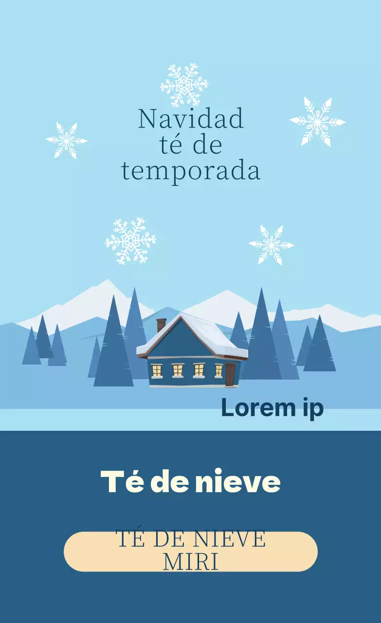 Etiquetas para el té de la temporada navideña ilustradas en azul