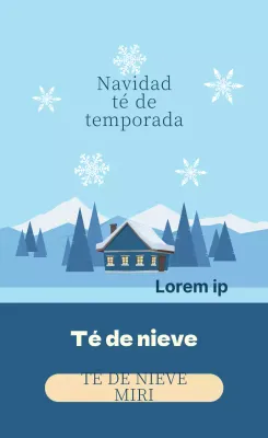 Etiquetas para el té de la temporada navideña ilustradas en azul