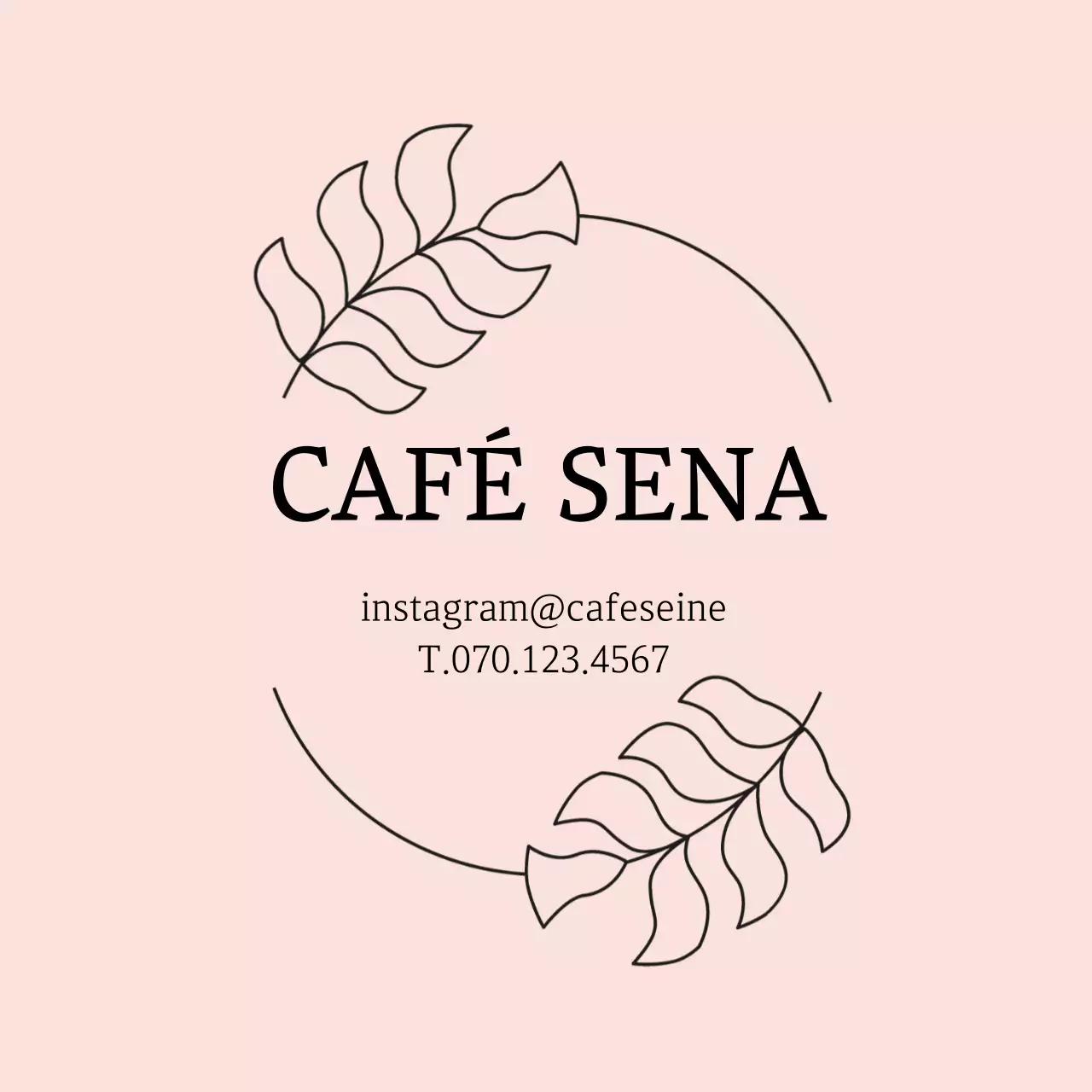 Cafetería Rosa Ilustración Simple