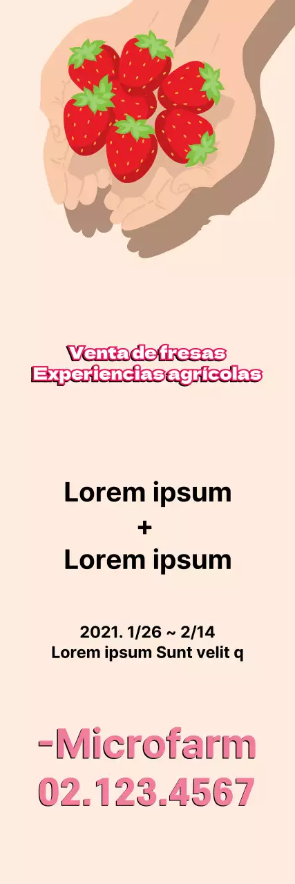 Experiencia en una granja de fresas beige