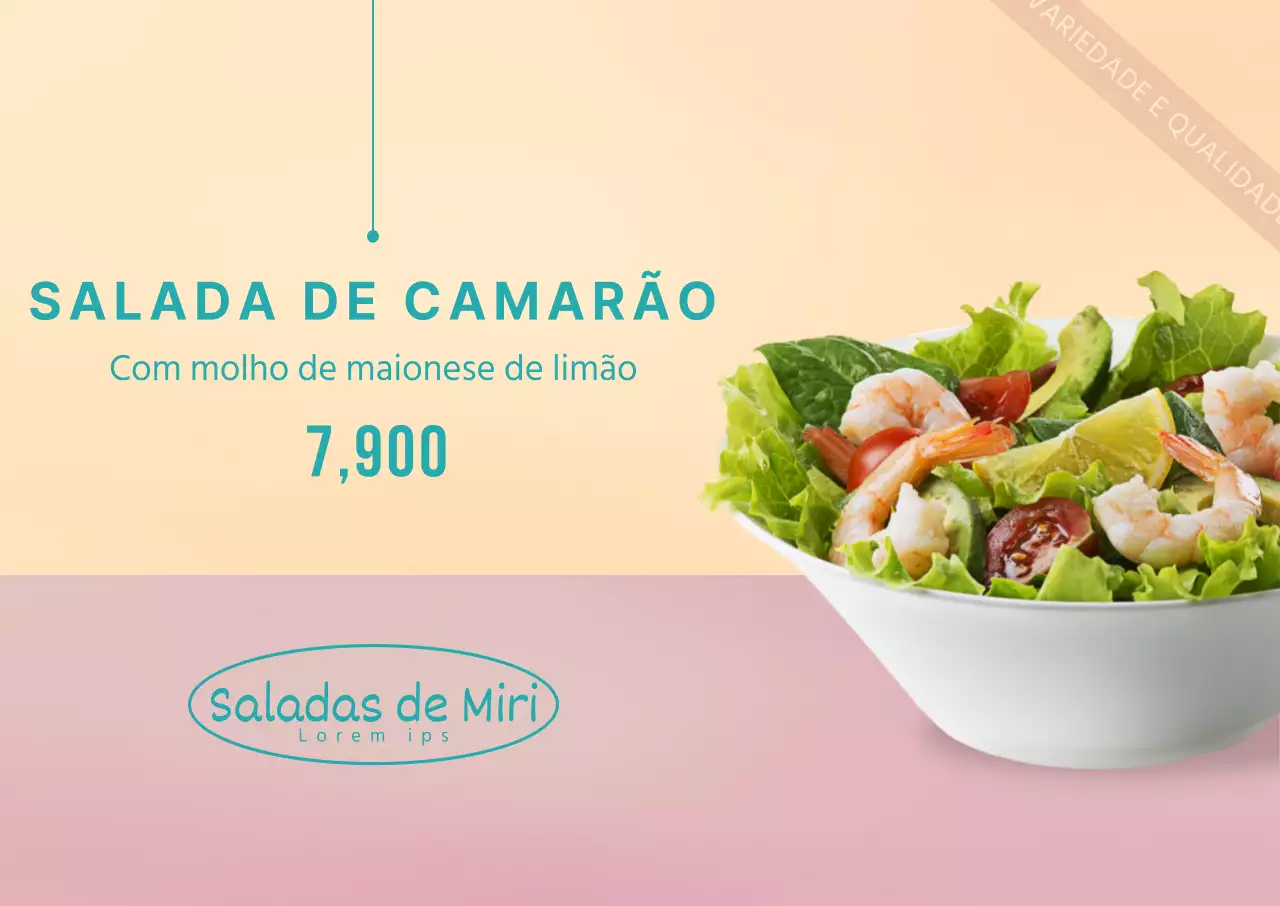 Cartaz de rua de salada simples cor-de-rosa