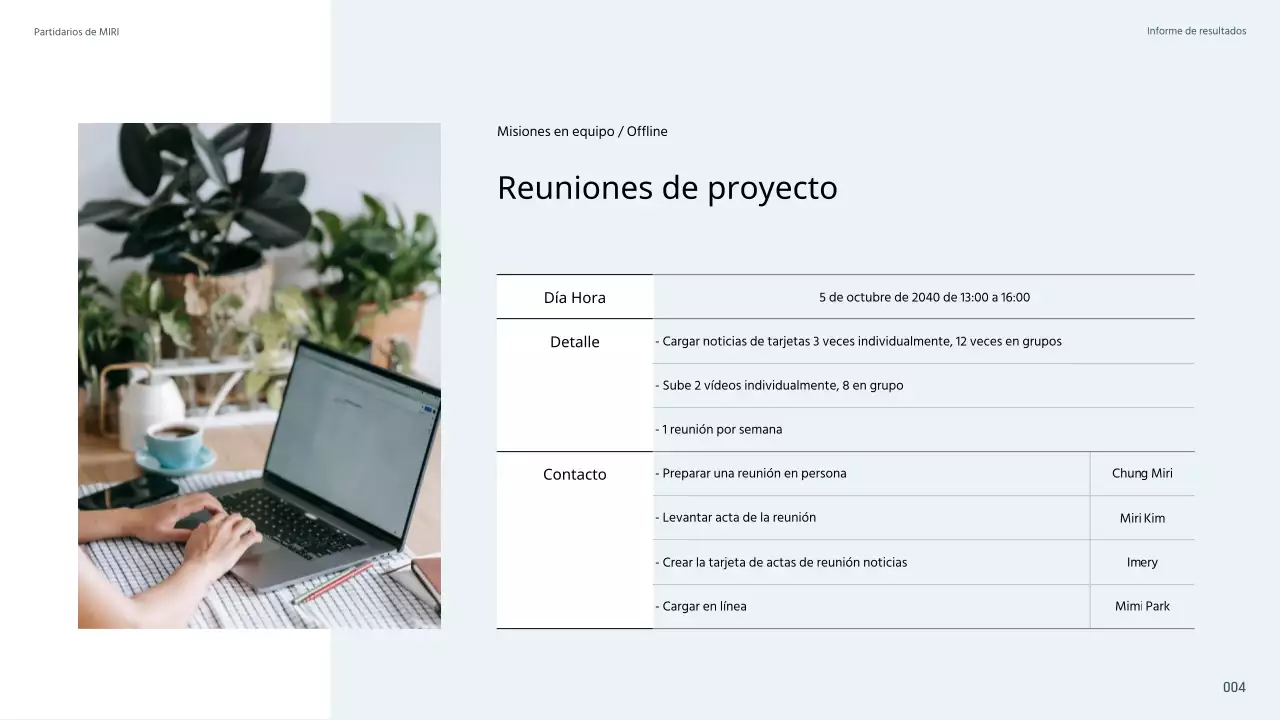 Registro de actividades sencillo y de color azul claro