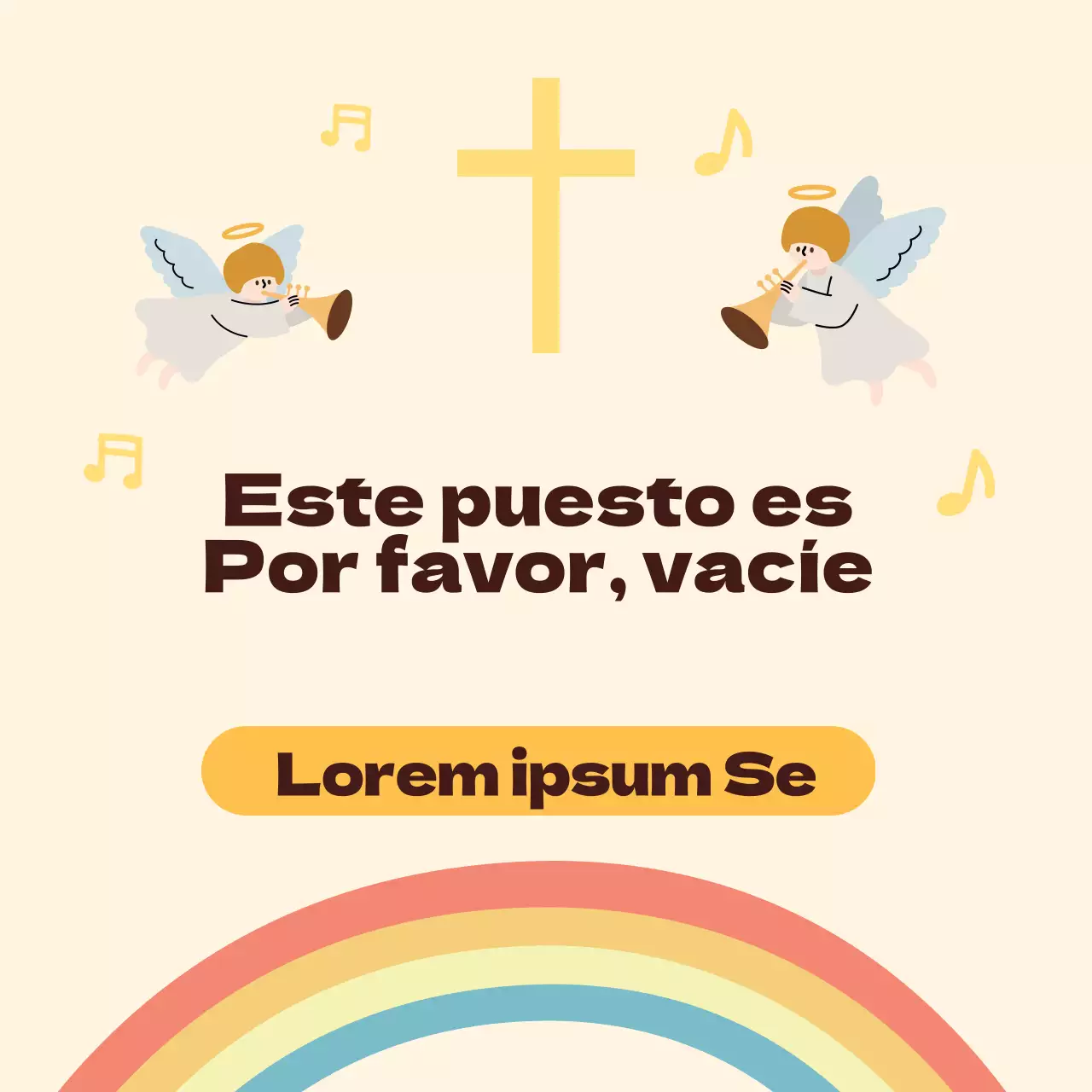 Ilustración amarilla linda iglesia corona distanciamiento